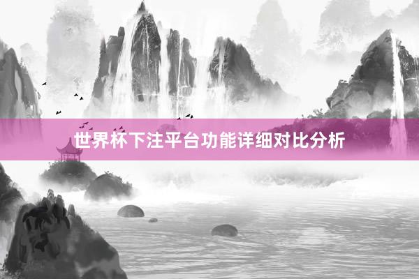 世界杯下注平台功能详细对比分析